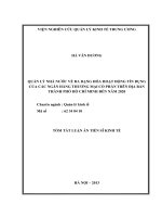 luận án tiến sĩ kinh tế quản lý nhà nước về đa dạng hóa hoạt động tín dụng của các ngân hàng thương mại cổ phần trên địa bàn thành phố hồ chí minh đến năm 2020