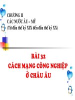 CACH MẠNG CÔNG NGHIỆP Ở CHÂU ÂU