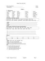 Tài liệu phụ đạo học sinh yếu kém môn tiếng anh lớp 6