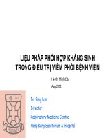 liệu pháp phối hợp kháng sinh trong viêm phổi bệnh viện