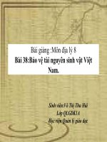 bài 38 - Bảo vệ tài nguyên sinh vật Việt Nam