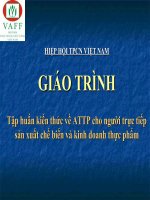 Giáo trình tập huấn kiến thức ATTP cho người trục tiếp sản xuất chế biến và kinh doanh thực phẩm