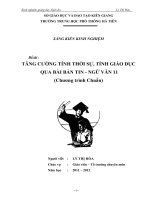 sáng kiến kinh nghiệm TĂNG CƯỜNG TÍNH THỜI sự, TÍNH GIÁO dục QUA bài bản TIN   NGỮ văn 11