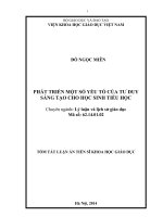 Phát triển một số yếu tố của tư duy sáng tạo cho học sinh tiểu học (tóm tắt)