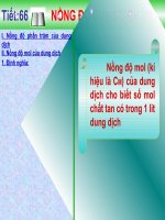 Tiết 66-Bài 36: Nồng độ dung dịch
