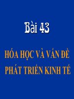 Bài 43: Hóa học vf vấn đề phts triển kinh tế