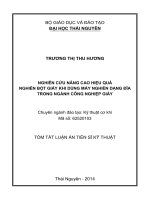 Nghiên cứu nâng cao hiệu quả nghiền bột giấy khi dùng máy nghiền dạng đĩa trong ngành công nghiệp giấy (tóm tắt) + toàn văn