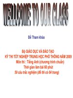 De+ DA cac bai thi TNTHPT(2006-2009)