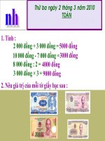 Toán: Luyện tập Tiền Việt Nam