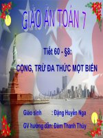 TIẾT 60: CỘNG VÀ TRỪ ĐA THỨC MỘT BIẾN