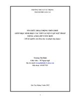 skkn Tổ chức hoạt động trò chơi giúp học sinh học các tiết luyện tập ngữ pháp tiếng anh lớp 9 tốt hơn