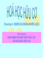 Tiết 43 KN về HC hữu cơ và hóa học hữu cơ