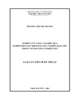 Nghiên cứu nâng cao hiệu quả nghiền bột giấy khi dùng máy nghiền dạng đĩa trong ngành công nghiệp giấy