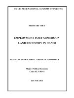 tóm tắt luận án tiến sĩviệc làm cho nông dân khi thu hồi đất ở hà nội