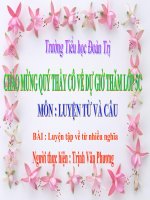 LUYỆN TỪ VÀ CÂU LOP 5 TUÂN 27 TIẾT 2