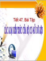 Tiet 47. Bai tap Cac loai kien truc cua he CSDL