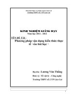 sáng kiến kinh nghiệm môn công nghệ phương pháp vân dụng lý thuyết thực tế vào bài học