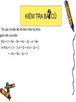 TIẾT 61CỘNG, TRỪ DA THỨC MỘT BIẾN, NGẮN MÀ ĐỦ