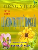 Văn 8_lựa chọn trật tự từ trong câu