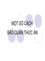 một số cách bảo quản thức ăn
