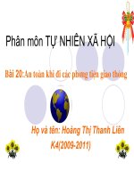 bai 20: An toàn khi đi các phương tiện giao thông