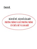 Chuyên đề hàm số mũ và hàm số logarit
