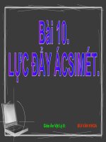 Bài 10- LỰC ĐẨY ACSIMET
