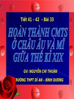 Bài 33. Hoàn thành CMTS ở châu Âu và Mĩ (tiết 1)