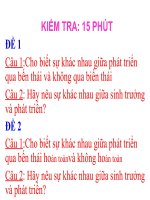 Các yếu tố ảnh hưởng đến sinh trưởng ở động vật