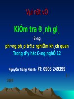 Kiểm tra - Đánh giá Môn Công nghệ 12