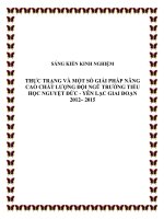 SKKN thực trạng và một số giải pháp nâng cao chất lượng đội ngũ trường tiểu học nguyệt đức   yên lạc giai đoạn 2012– 2015