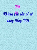 Tiết 72: Những yêu cầu về sử dụng Tiếng Việt