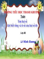 Toán: Tìm hai số khi biết tổng và tỉ