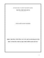 sáng kiến kinh nghiệm hiệu trưởng với công tác xây dựng kế hoạch năm học ở trường trung học phổ thông hoà hưng