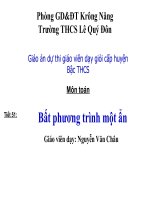 BẤT PHƯƠNG TRÌNH MỘT ẨN