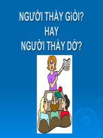 NGƯỜI THÀY GIOI?NGƯỜI THÀY DỞ?