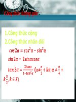 công thức lượng giác-công thức nhân đôi