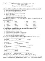 Đề thi định kỳ lần 1 và kế hoạch giảng dạy bộ môn tiếng anh THCS