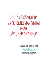 Bài giảng Lưu ý về cắn khớp và sử dụng máng nhai trong cấy ghép nha khoa