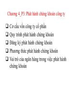 bài giảng thị trường tài chính - chương 4 phát hành chứng khoán công ty