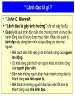 Bồi dưỡng Hiệu trưởng VN-SINGAPORE : LANH DAO LA GI ?