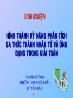 hình thành kỹ năng phân tích đa thức thành nhân tử và ứng dụng trong giải toán