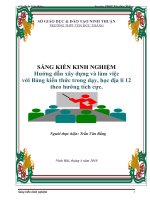 skkn hướng dẫn xây dựng và làm việc với bảng kiến thức trong dạy, học địa lí 12 theo hướng tích cực.