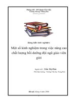 nâng cao chất lượng bồi dưỡng đội ngũ giáo viên giỏi