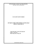 skkn sử dụng trò chơi trong giảng dạy tiếng anh lớp 10