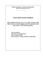 skkn một số biện pháp quản lý của hiệu trưởng đối với công tác chủ nhiêm lớp