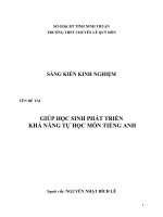 skkn giúp học sinh phát triển khả năng tự học môn tiếng anh