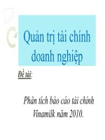 Thuyết trình phân tích báo cáo tài chính vinamilk năm 2010
