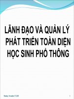 Lãnh đạo và phát triển toàn diện HS phổ thông