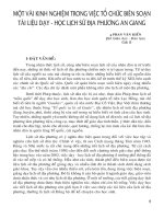 Một vài kinh nghiệm trong tổ chức biên soạn tài liệu dạy học lịch sử địa phương